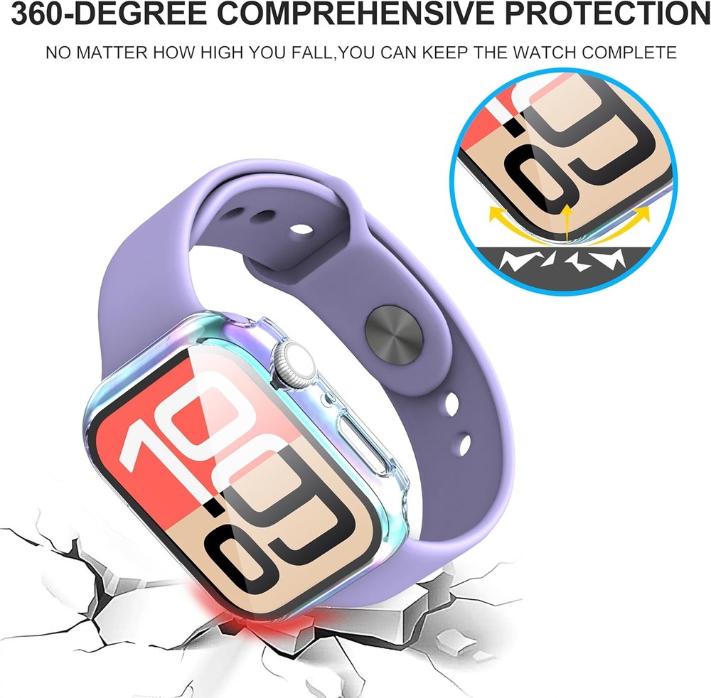 2-Pack Tempered Glass Screen Protector Case for Apple Watch 40mm Ultra-Thin