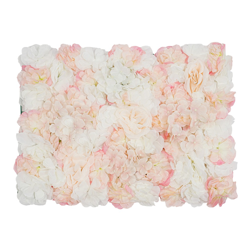 Artificial Flower Wall Backdrop 6 Panel Set Wedding Decor Champagne White Roses