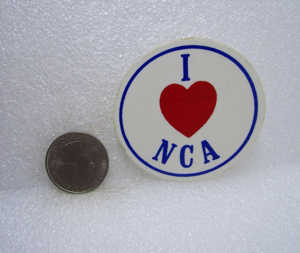 I Love NCA Plastic Button Pin
