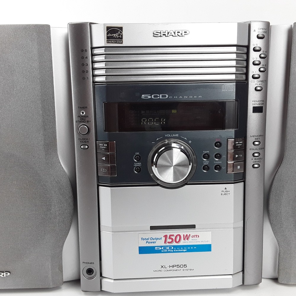 Sharp XL-HP505 5-Disc CD Changer Cassette AM FM Radio Micro Component System