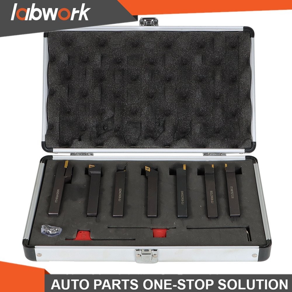Labwork 7Pack Milling Cutter 1/2" Indexable Carbide Turning Tool Set For Lathe