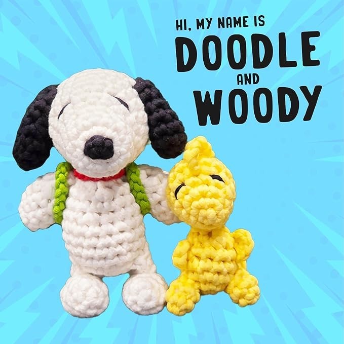 DIY Dog & Bird Crochet Kit | Beginner Craft Gift with Hook & Tutorials