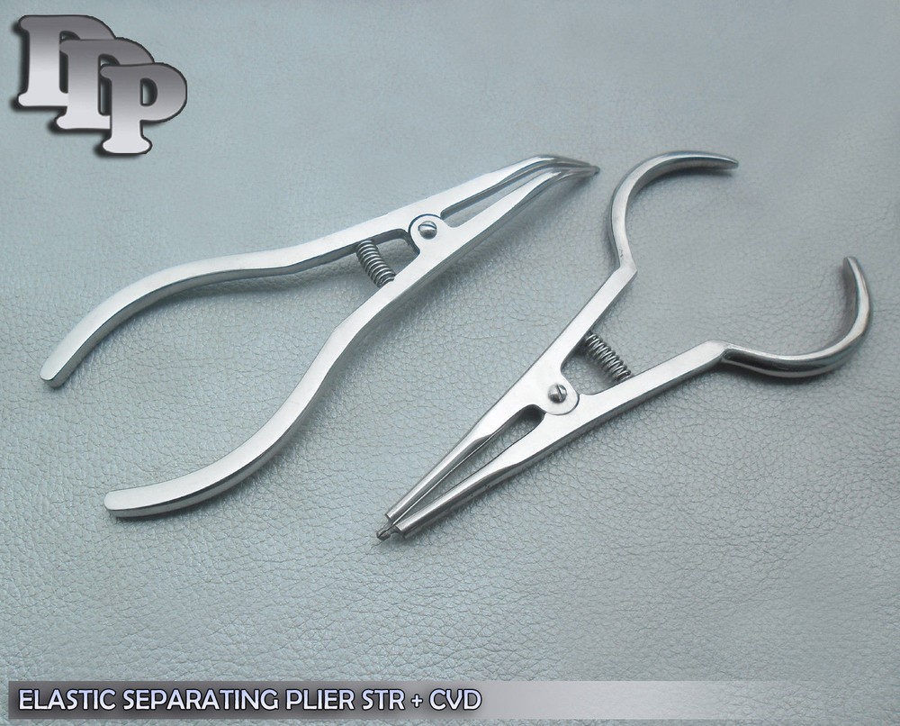 2 Elastic Separating Plier Str + Cvd Orthodontic Dental Instruments