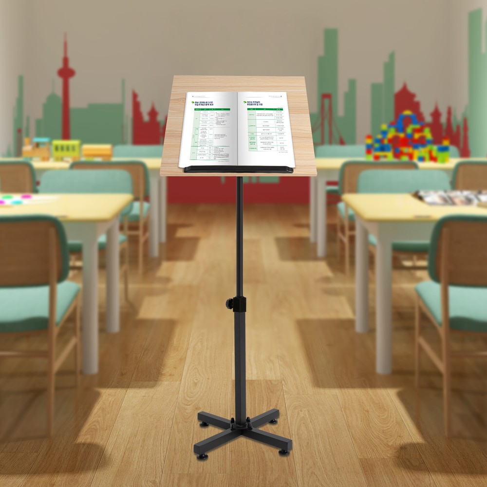 Height Adjustable Lectern Podium Stand with 360° Angle for Tablets & Laptops