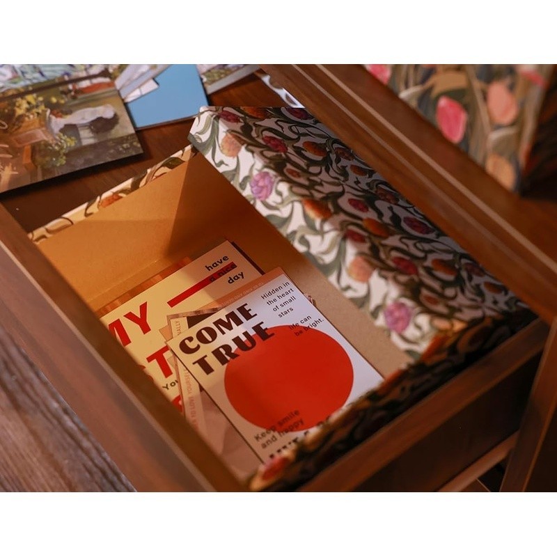 Elegant Floral Storage Boxes Set Stackable Nesting Organizers Home Office Decor