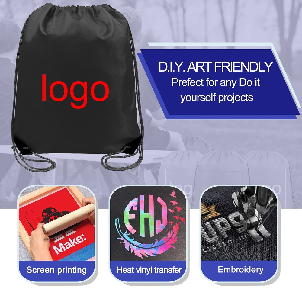 BeeGreen 30 Pieces Black Drawstring Bags Cinch Bulk String Large,