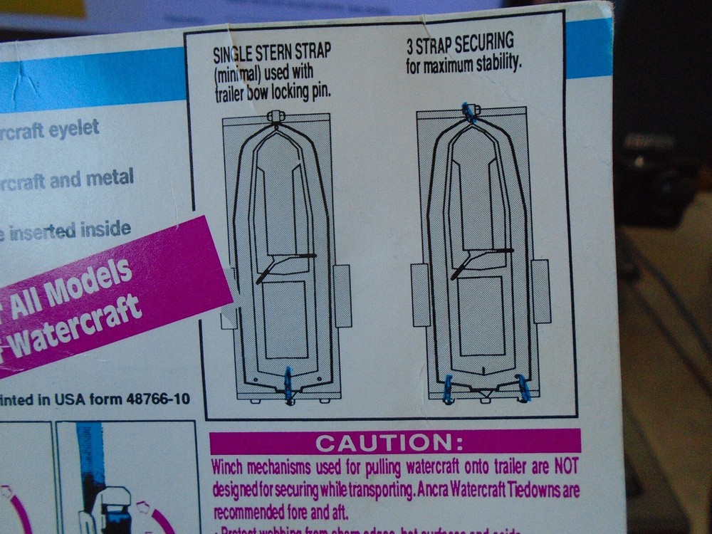 ANCRA Watercraft Universal Bow/Stern Tie-Downs Pink With Hooks