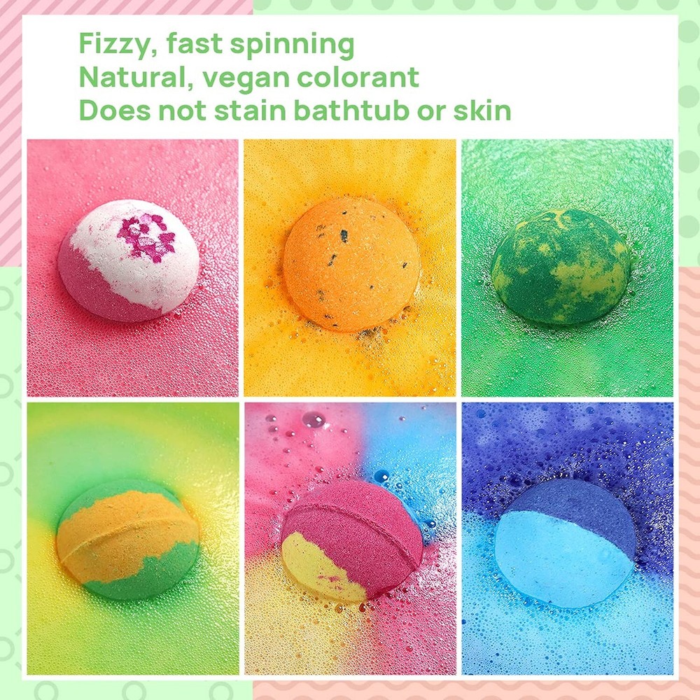 Bath Bombs - 25 Extra Large Pcs + 3 Bubble Bars & Dried Flowers - Bubble Bath...
