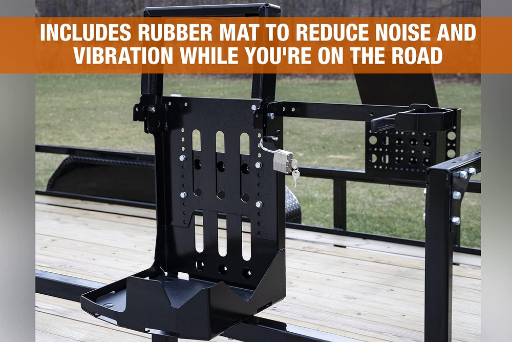 Universal Lockable Backpack Blower Rack for Trailers - Made in USA