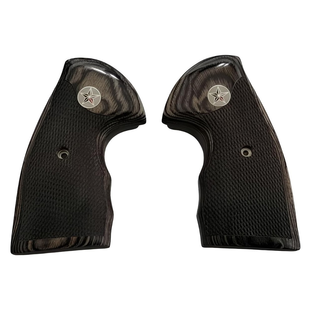 Colt Python Black Rosewood Grips Texas Star Medallion