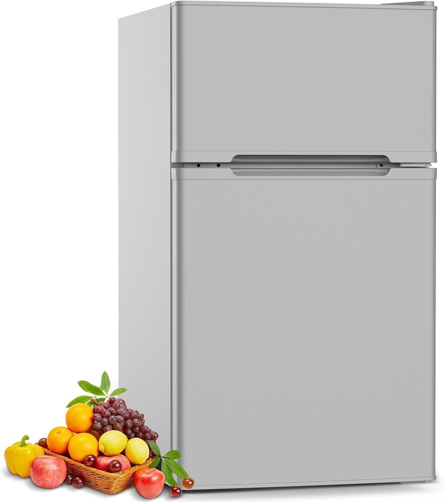 COWSAR 1.6 Cu.Ft Compact Fridge with Freezer, Compact Refrigerator with 7 Temper
