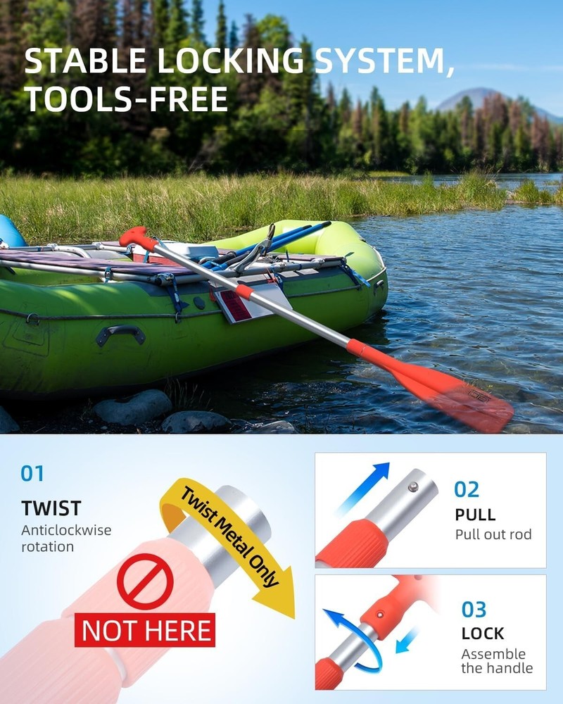 Versatile Emergency Paddle 21''-42'' Adjustable Length for All Water Activities