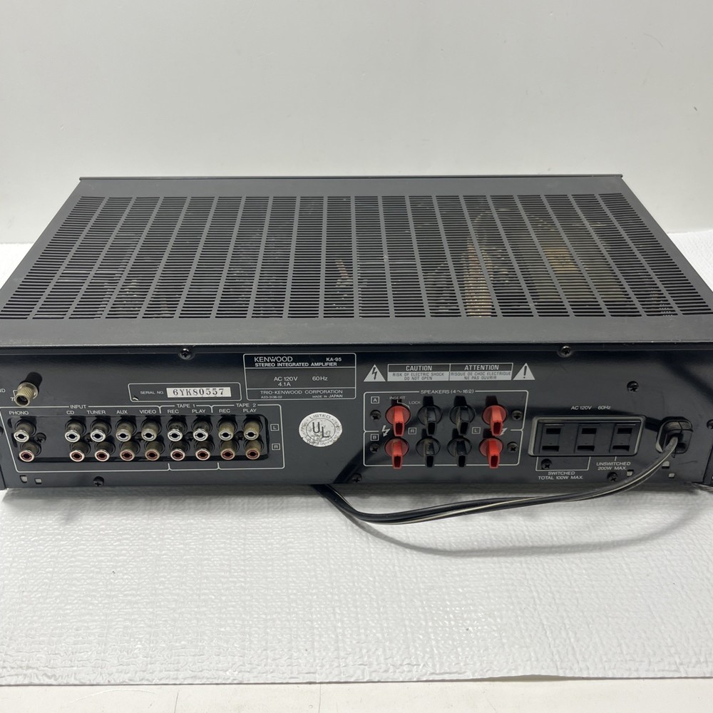 Kenwood KA-95 Amplifier Works Tested Input Source Buttons Return Issue