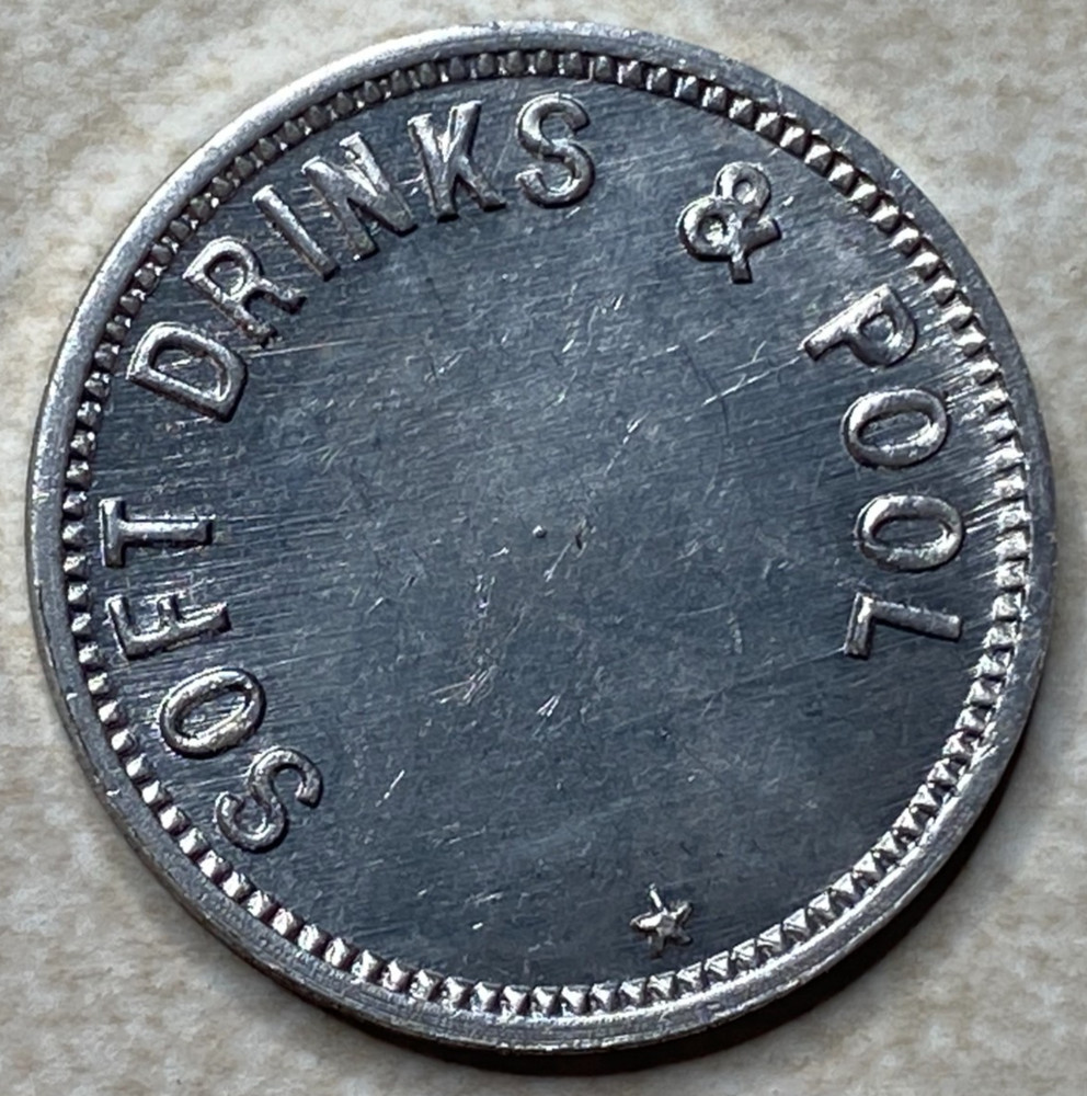 T9191 Soft Drinks & Pool, Unknown  Anillo Restrike Arcade Token