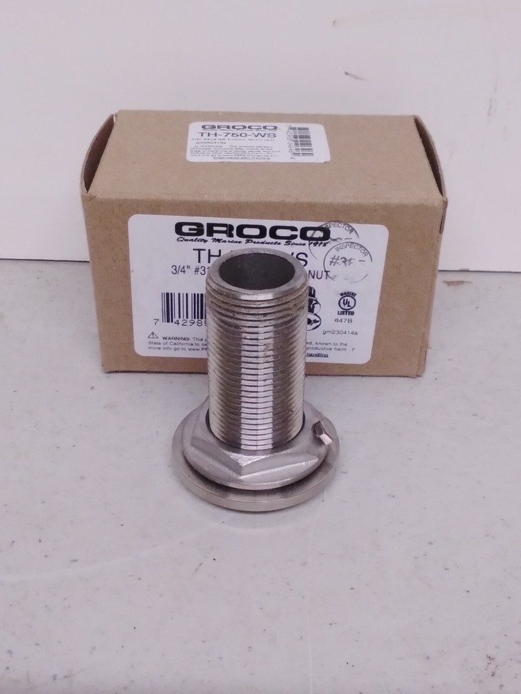 Groco TH-750-WS 3/4" NPS NPT Combo Stainless Thru Hull