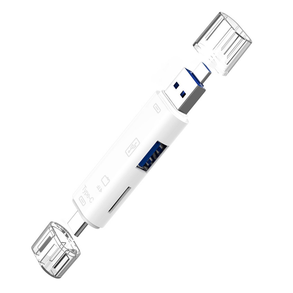5 in 1 USB/USB Type C / 3.1 Micro-USB External Micro SD Card Reader OTG Adapter.