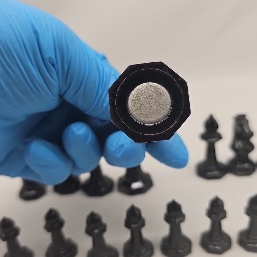 Replacement Drueke Chess Pieces: Black Octagonal Plastic Weighted, 16 Pieces