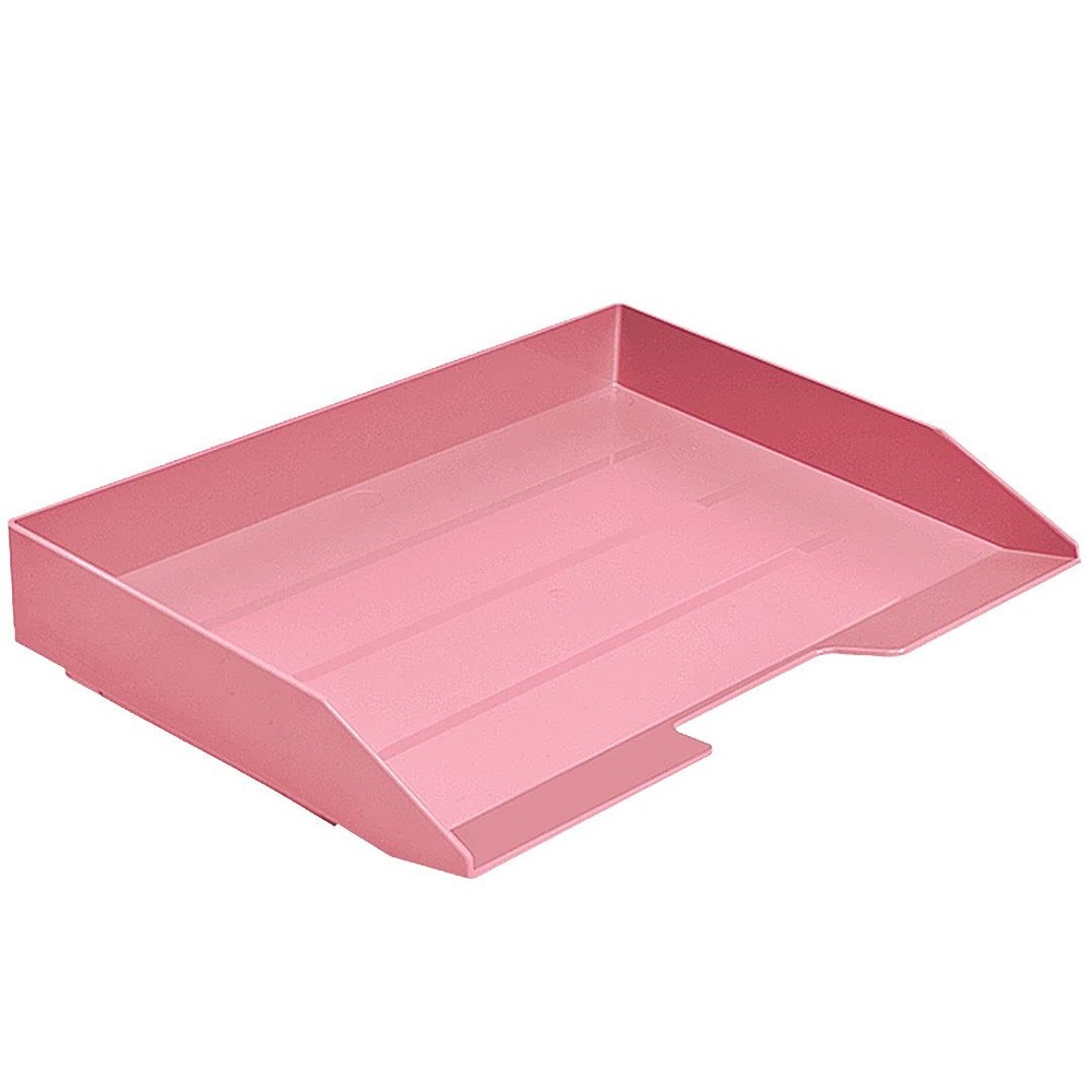 Stackable Letter Tray Single Side Load, Plastic, Desktop File Organizer (Soli...
