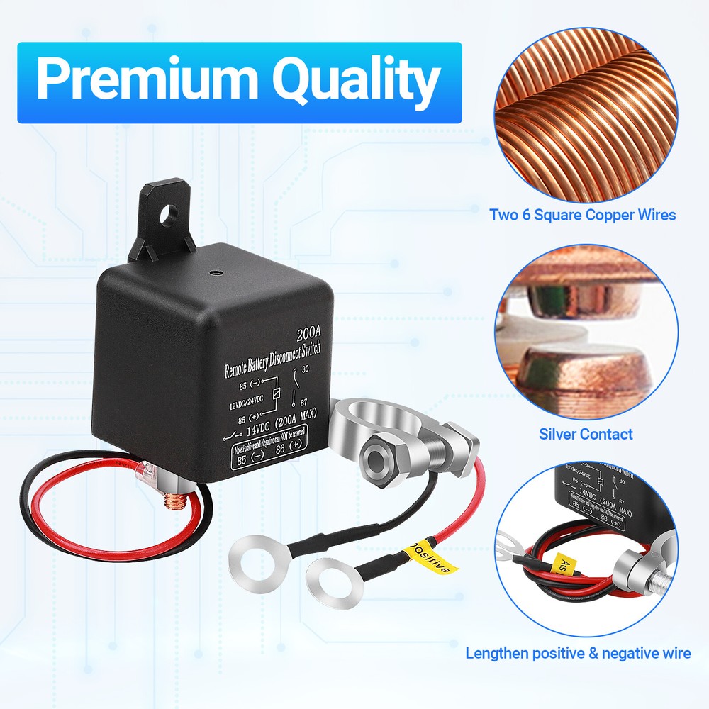 Car Battery Switch Disconnect Power Kill Master Isolator Cut Off Remote Control