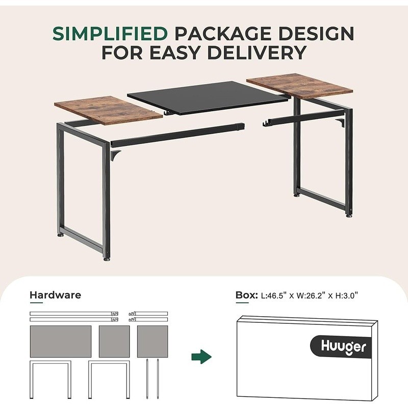 Versatile Large Desk Home Office Gaming Modern Workspace Sturdy Structure New