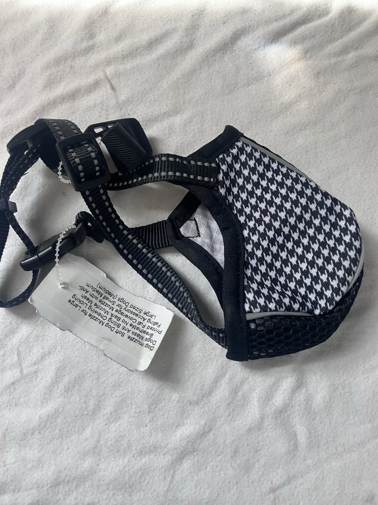New Size Medium Black Houndstooth Dog Muzzle Basket Cover