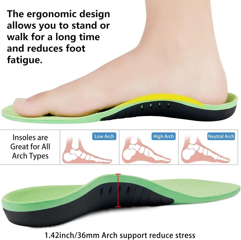 Orthotic Insoles Shoe Inserts Pad Heavy Duty Arch Support Replacement Inner Sole