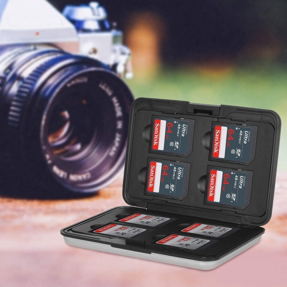 Compact Aluminum Memory Card Storage Case - Shock Resistant & Lightweight