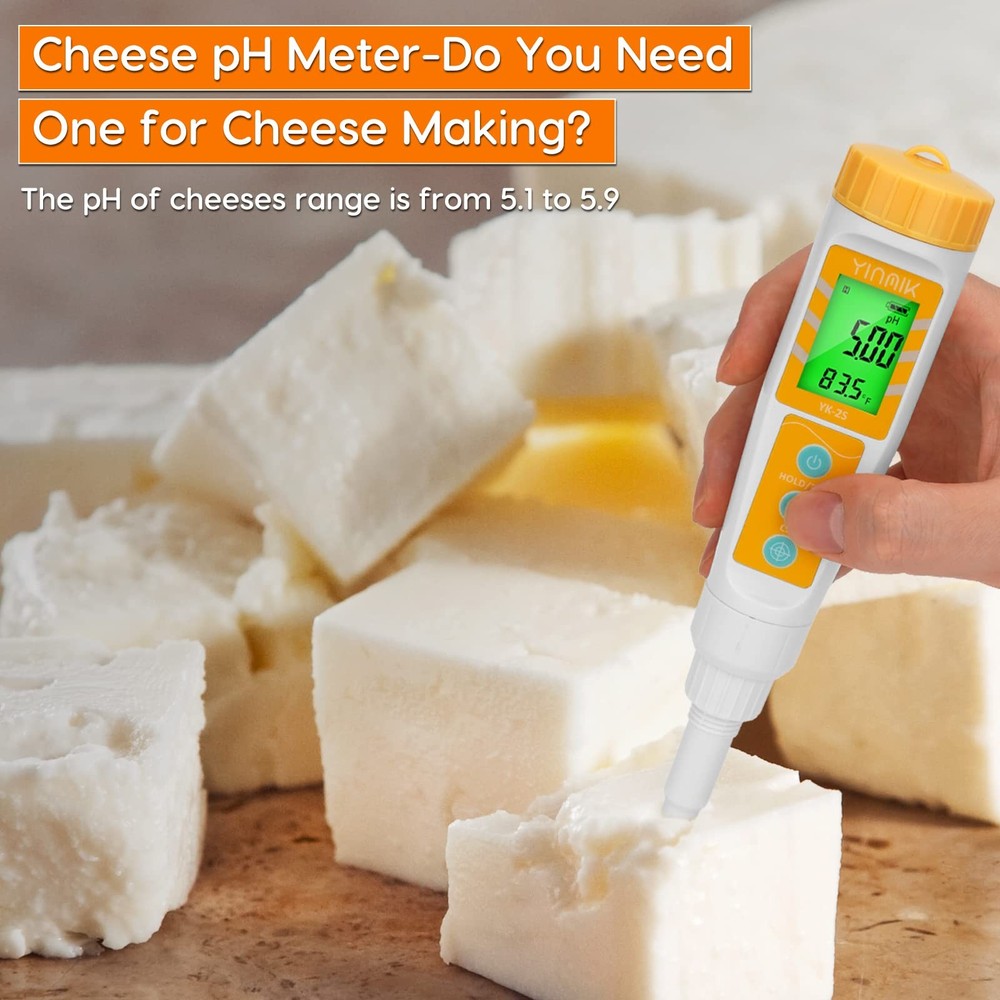 Digital Food pH Meter with Replaceable Probe pH Tester for Meat, Bread