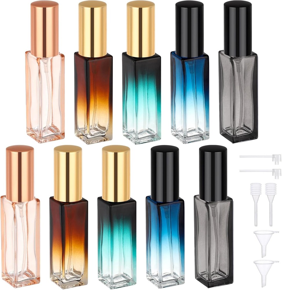 10 Packs Refillable Perfume Bottle 10ML Portable Travel Atomizer Set Empty Mini