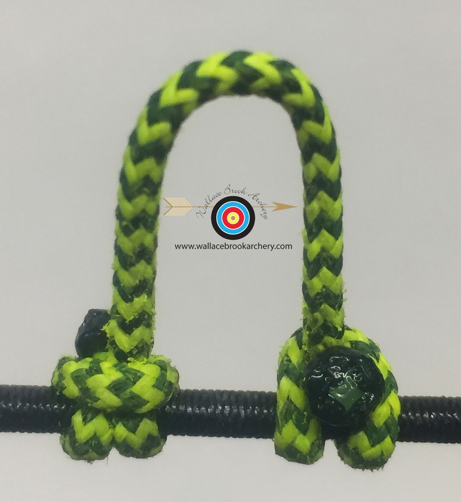 3' BCY Flo Yellow/Black Speckled D Loop Rope Archery Bowstring Rope Drop Away