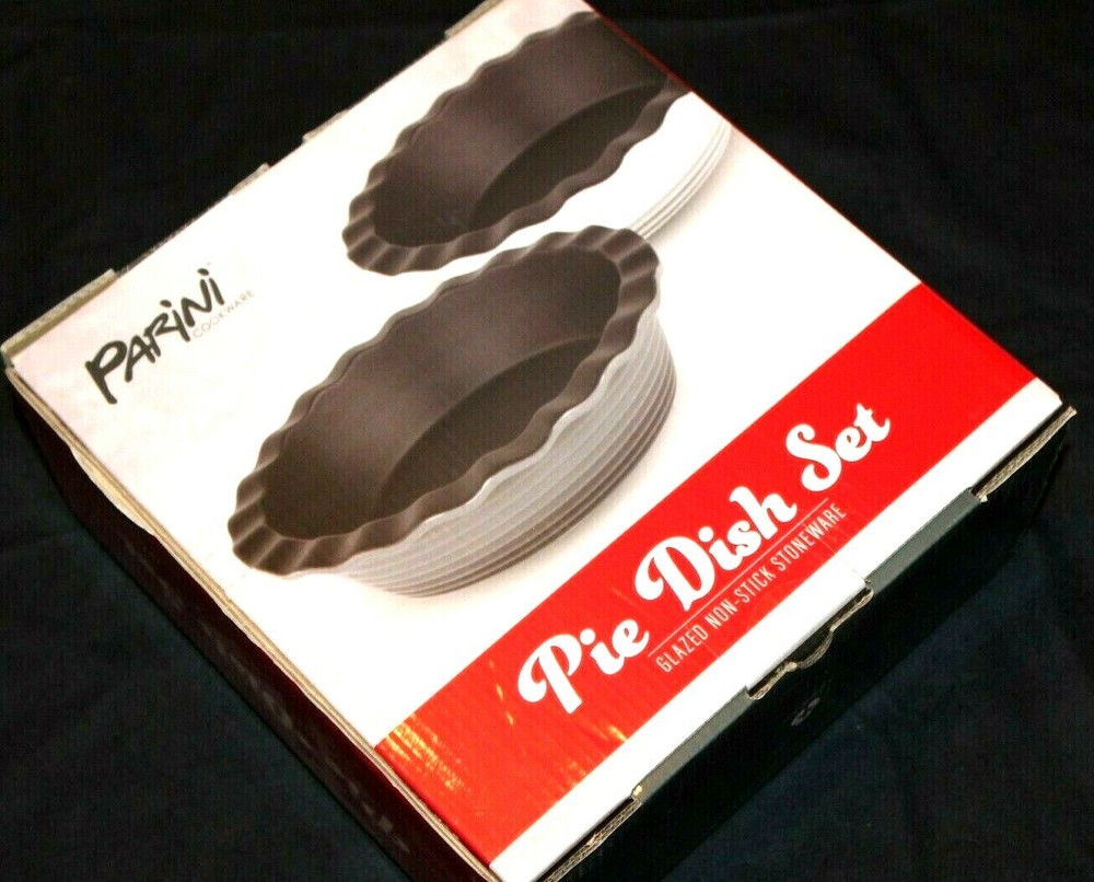 Parini Cookware Glazed Non-Stick Stoneware Ceramic Bakeware Pie Dish set