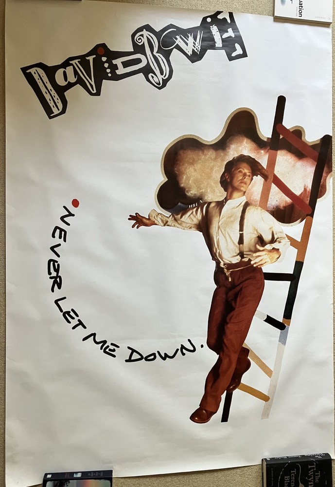DAVID BOWIE - Never Let Me Down poster from 1987.