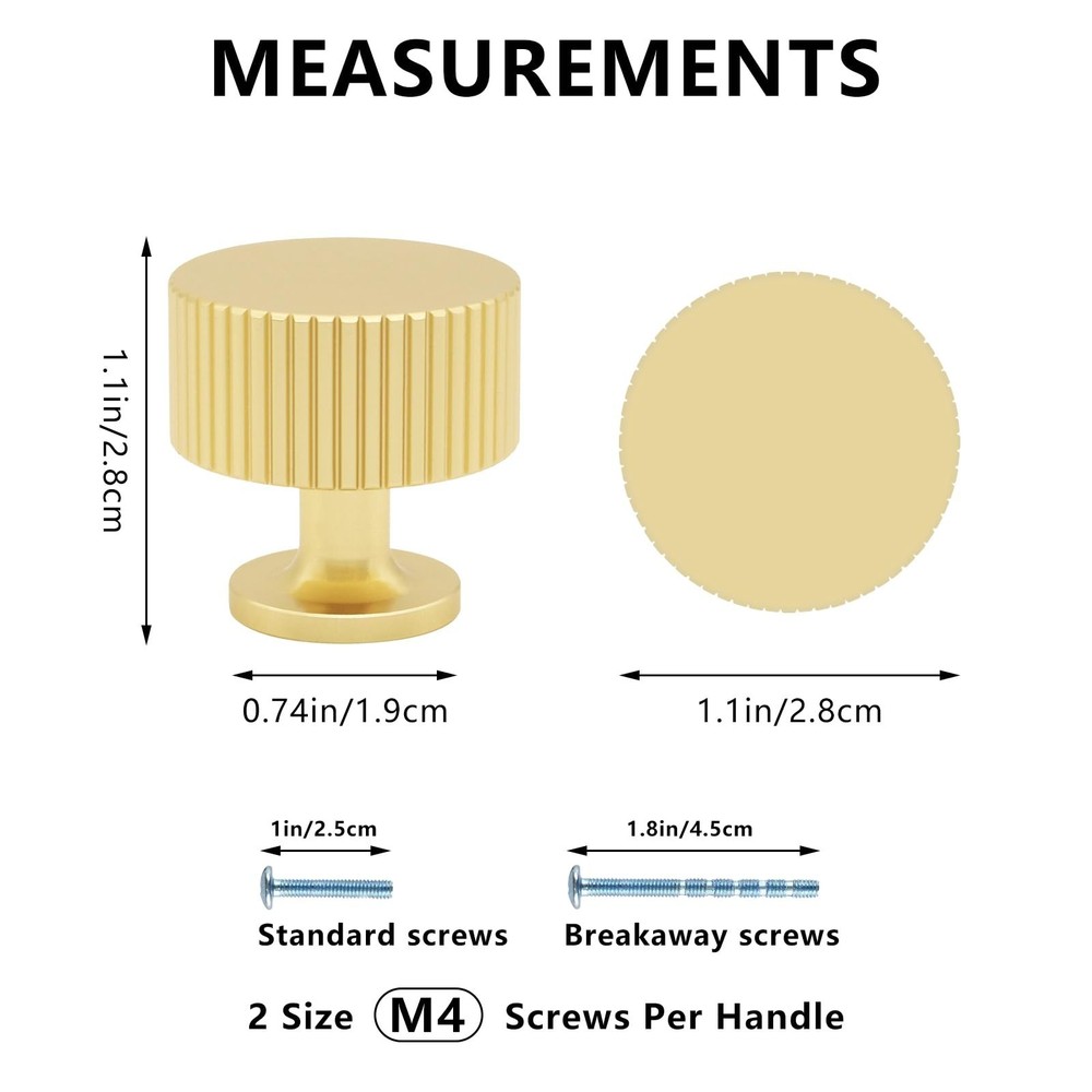 30 Pack Gold Cabinet Knobs Drawer Knob, Brushed Brass Dresser knobs Kitchen C...