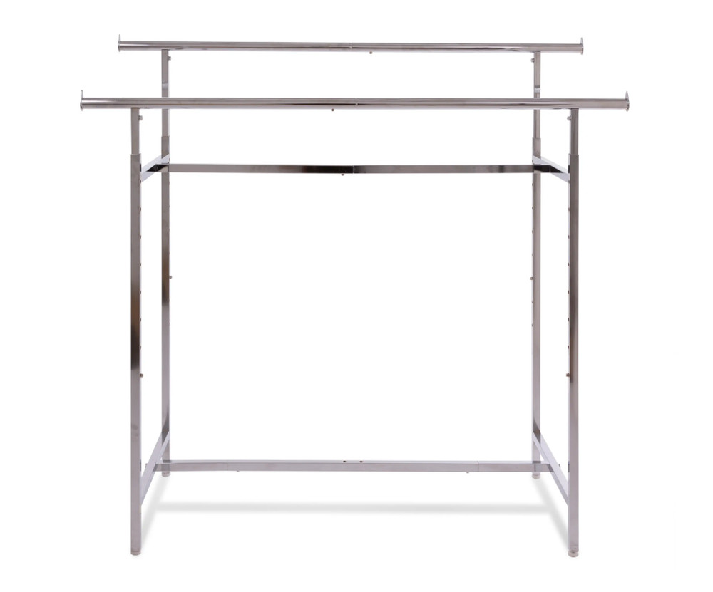 Econoco K40 Adjustable Double Bar Garment Rack 60" Chrome Retail