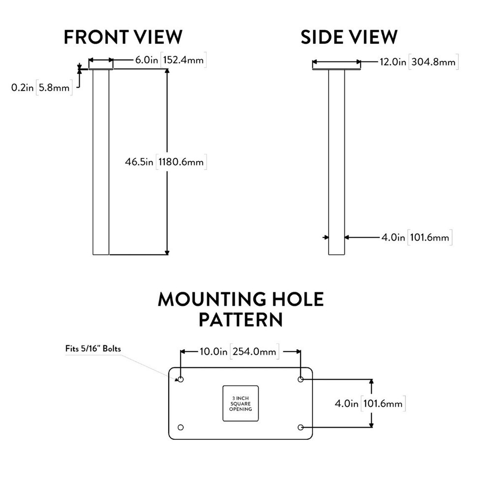 Architectural Mailboxes 5105B Ground Post, Black