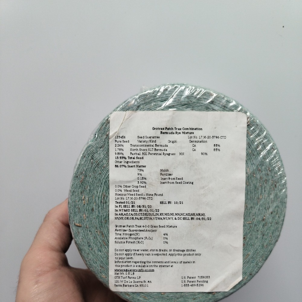 2 Rolls - PatchTrax Grass Bare Spot Patch, Lawn Repair Patch On A Roll