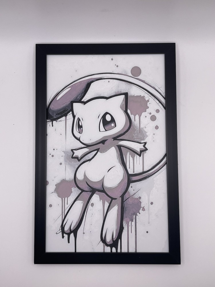 Mew "Graffiti" Pokemon 3D Print 8"x5"