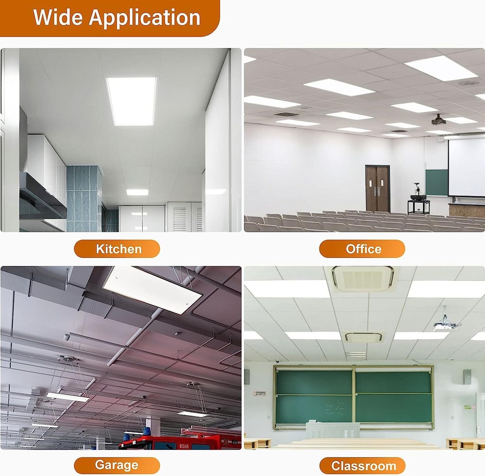 2-Pack, 2x4 LED Troffer Ceiling Panel Light, 75W, 5000K, 7800LM, 0-10V Dimmable