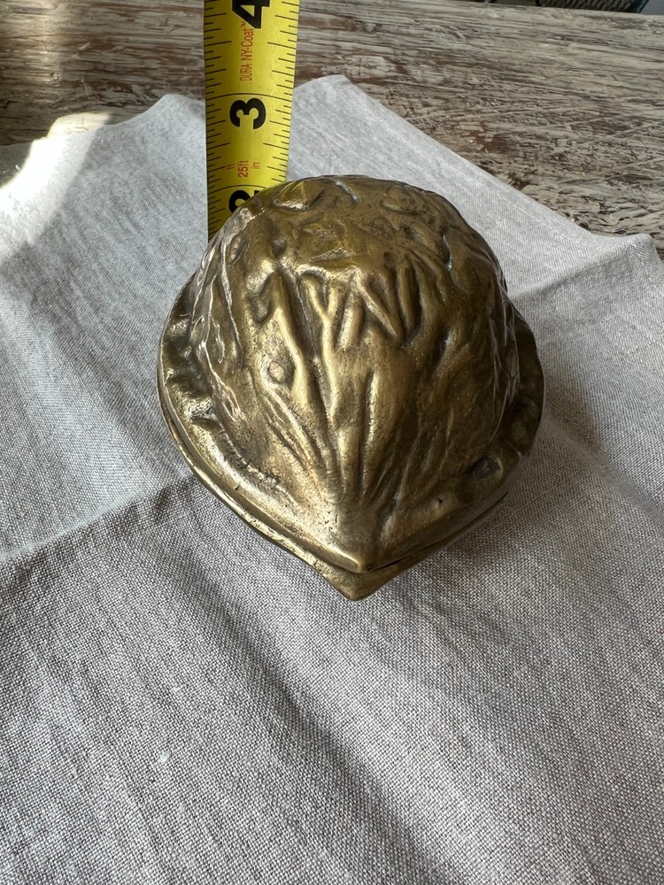 Vintage Mid-Century Cast Brass Walnut-Shaped Nutcracker