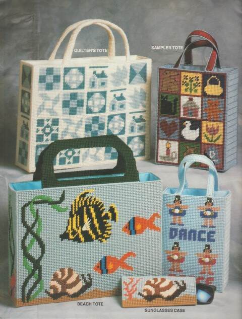 OOP!!! PLASTIC CANVAS TOTE-A-LONG TOTES 7 PROJECTS