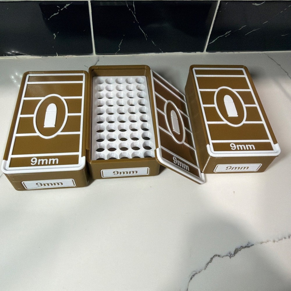 Stackable 9mm Ammo Box 50rd Capacity (3 Pack)