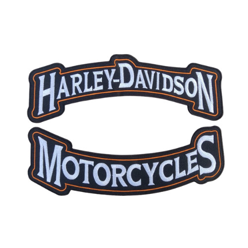 Harley Davidson Brown Eagle & Rocker Embroidered Back Patch Set Iron-On