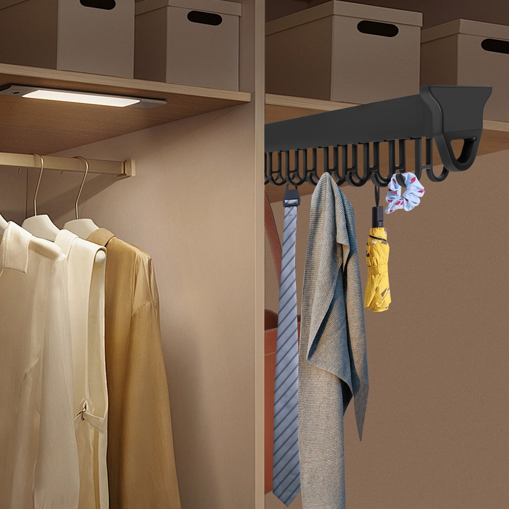 Pull-Out Storage Rack - Multifunctional Kitchen Organizer with 18 Hooks