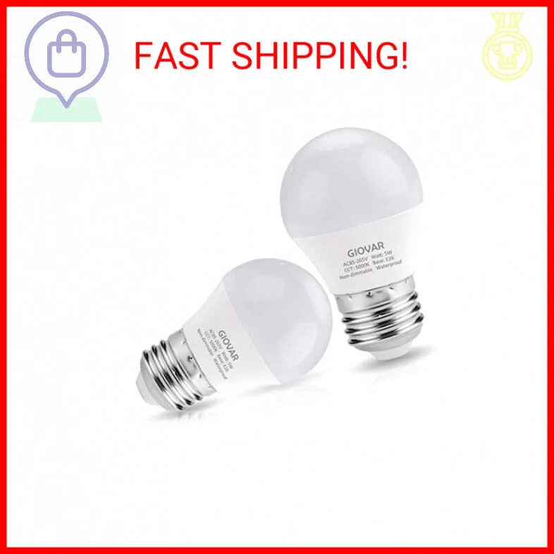 2-Pack LED Refrigerator Light Bulbs 40 Watt Equivalent 120V, A15 Appliance light