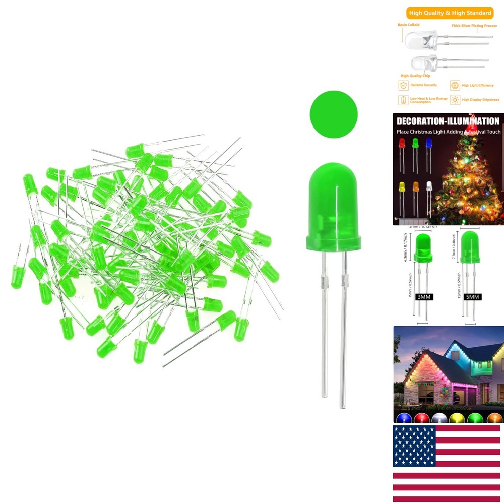 200-Piece 3mm LED Light Assortment - Essentials for Electronics & Crafts