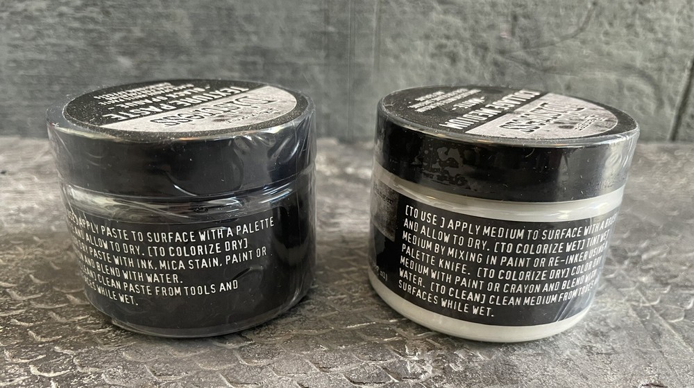 Ranger Tim Holtz Distress Texture Paste Black Opaque Collage Medium Matte 2-3oz