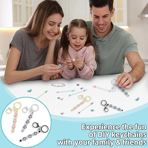 10 Pcs Beadable Keychain Bars, Blanks Bead Keychain Making Kit, Bulk Silver