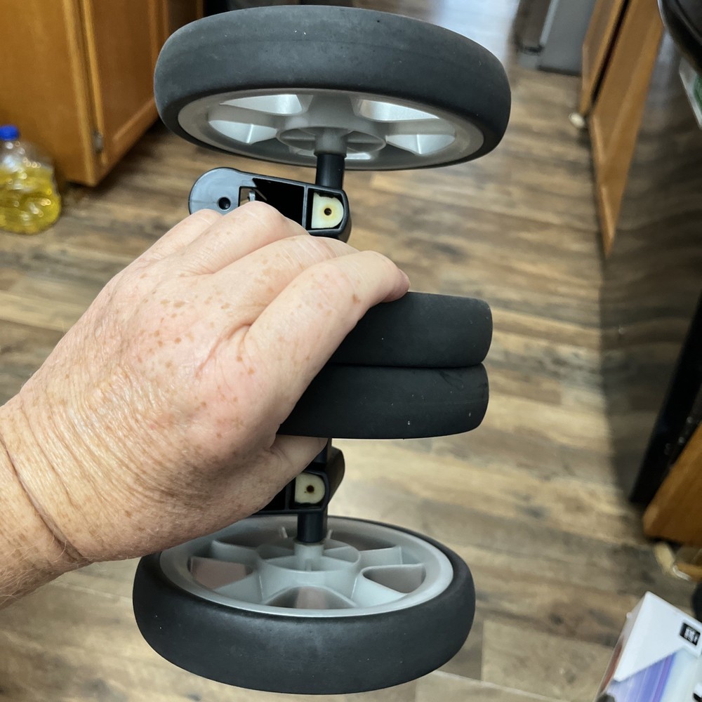 Chicco Keyfit Caddy Stroller Replacement Front Wheels. Silver Double Wheels.