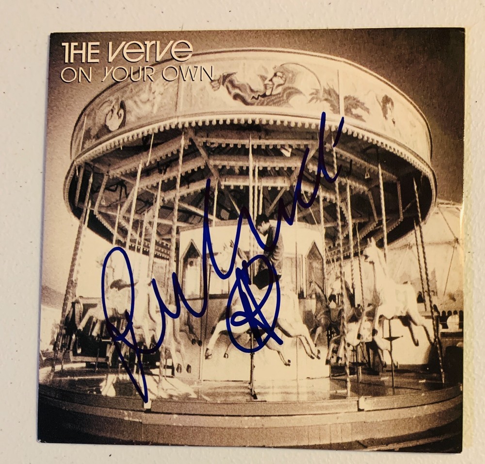 THE VERVE  Signed "On Your Own" 45 Record Ashcroft Beckett Authentication