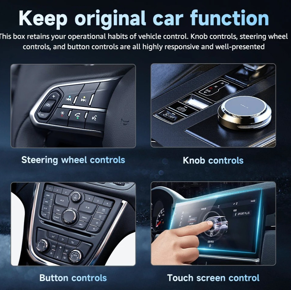 Wireless CarPlay & Android Auto USB Adapter, Plug & Play for iphone Android